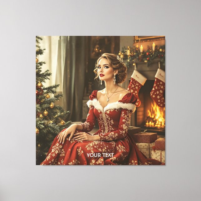 Fantasy Cute Lady New Year Canvas Print (Front)