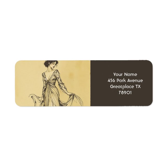 Fantasy Cute Lady Pencil Drawing Label (Front)