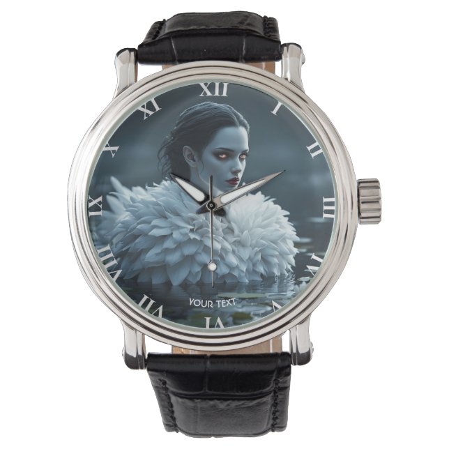 Fantasy Cute Lake Swan White Watch (Front)