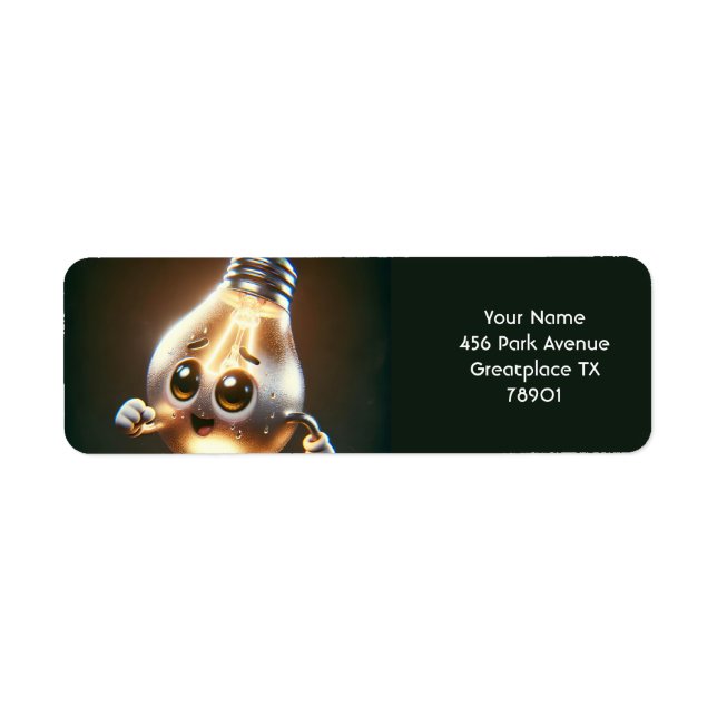 Fantasy Cute Lamp Bulb Running Label (Front)