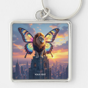 Fantasy Cute Lion Butterfly Wings Keychain