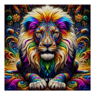 Fantasy Cute Lion Colors Dance Poster