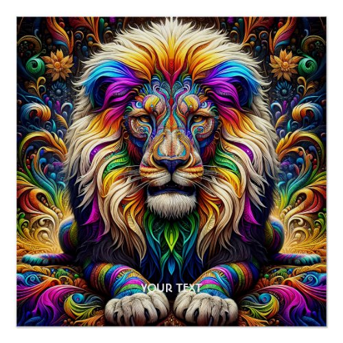 Fantasy Cute Lion Colors Dance Poster