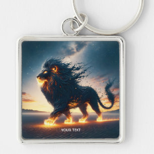 Fantasy Cute Lion Desert Fire Keychain