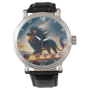 Fantasy Cute Lion Desert Fire Watch