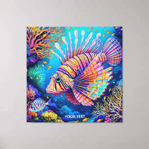 Fantasy Cute Lionfish Coral Reef Canvas Print