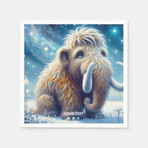 Fantasy Cute Little Mammoth Winter Napkins
