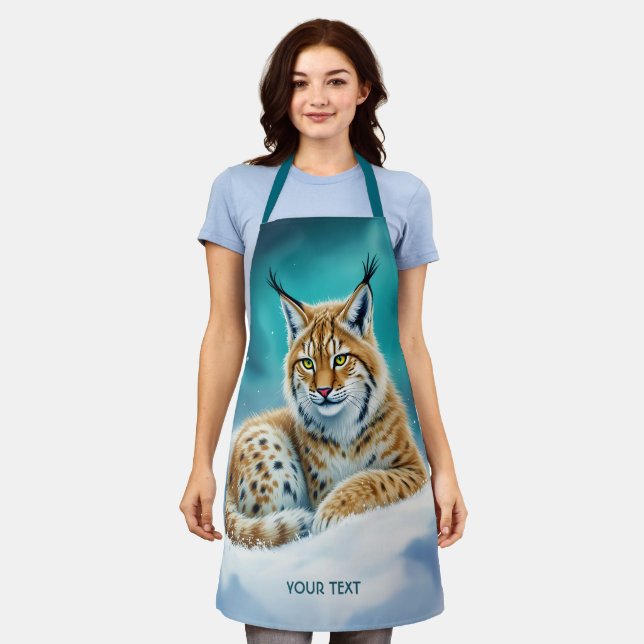 Fantasy Cute Lynx Cub Winter Apron (Worn)