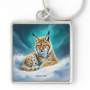Fantasy Cute Lynx Cub Winter Keychain