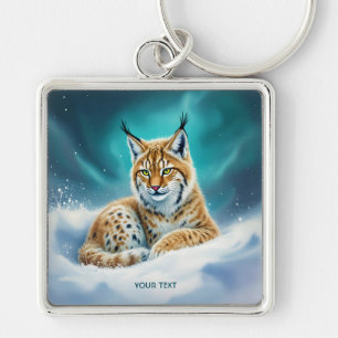 Fantasy Cute Lynx Cub Winter Keychain
