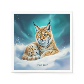 Fantasy Cute Lynx Cub Winter Napkins