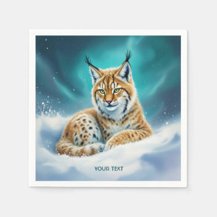 Fantasy Cute Lynx Cub Winter Napkins