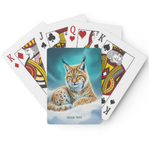 Fantasy Cute Lynx Cub Winter Poker Cards