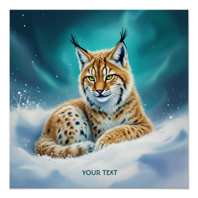 Fantasy Cute Lynx Cub Winter Poster (Front)