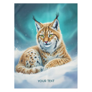 Fantasy Cute Lynx Cub Winter Tablecloth