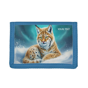 Fantasy Cute Lynx Cub Winter Tri-fold Wallet