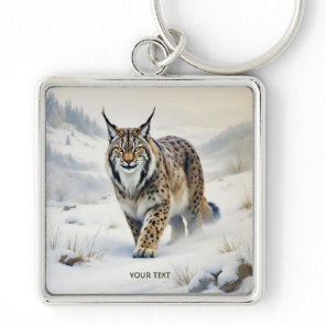 Fantasy Cute Lynx Winter Snow Keychain