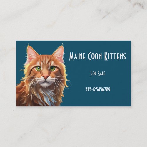 Fantasy Cute Maine Coon Cat Fantasy Vintage Business Card