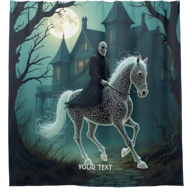 Fantasy Cute Man Halloween Horse Shower Curtain (Front)