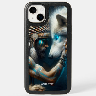 Fantasy Cute Man Hugging Wolf OtterBox iPhone 14 Plus Case