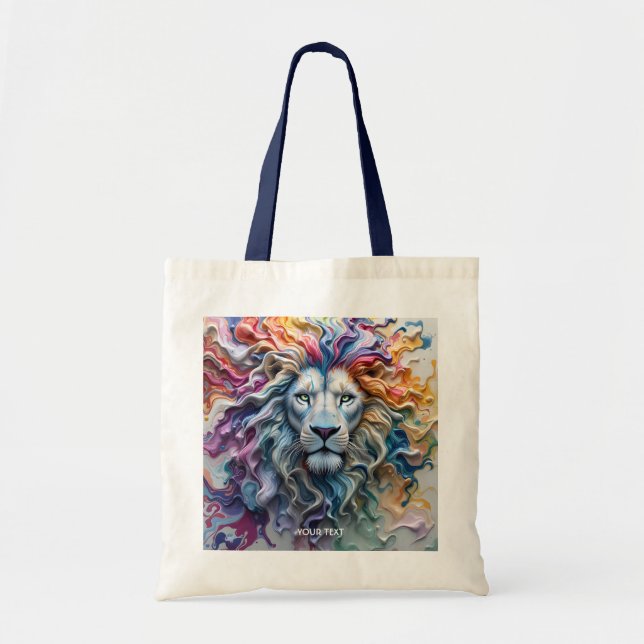 Fantasy Cute Melting Wax Lion Tote Bag (Front)
