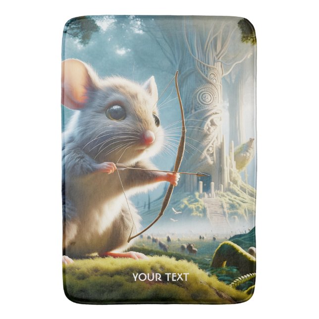 Fantasy Cute Mice Bow Forest Bath Mat (Front Vertical)