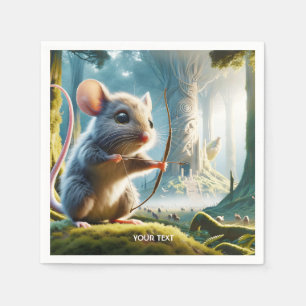 Fantasy Cute Mice Bow Forest Napkins