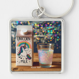 Fantasy Cute Milk Unicorn Rainbow Keychain