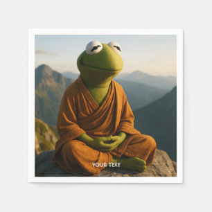 Fantasy Cute Monk Frog Mountains Napkins
