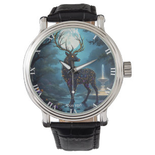 Fantasy Cute Moon Deer Night Watch