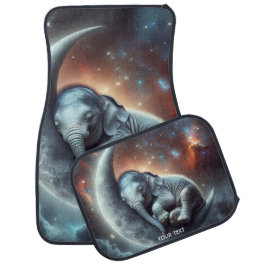 Fantasy Cute Moon Elephant Space Car Floor Mat