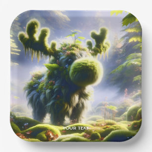 Fantasy Cute Moss Moose Forest Paper Plates