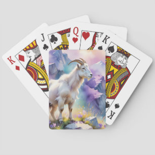 Fantasy Cute Mountain Goat Meadow Poker Cards