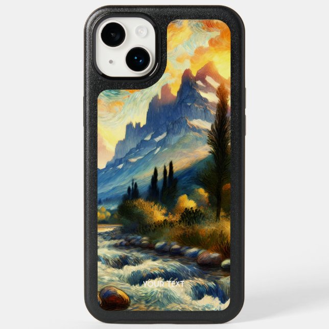 Fantasy Cute Mountains Landscape Sunset Otterbox iPhone Case (Back)