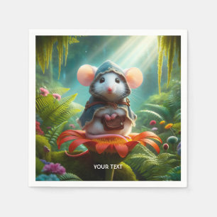 Fantasy Cute Mouse Flower Hat Napkins