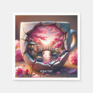 Fantasy Cute Mug Sakura Bridge Napkins