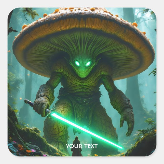 Fantasy Cute  Mushroom Saber Forest Square Sticker (Front)