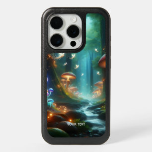 Fantasy Cute Mushrooms Forest Night iPhone 15 Pro Case
