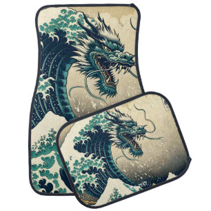 Fantasy Cute Mythical Japanese Dragon Car Floor Mat