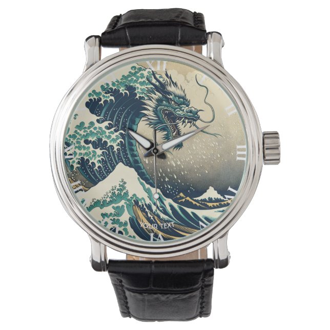 Fantasy Cute Mythical Japanese Dragon Watch (Front)