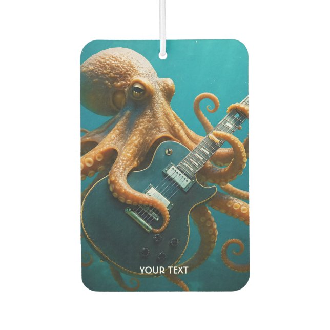 Fantasy Cute Octopus Playing Guitar Air Freshener (Front)