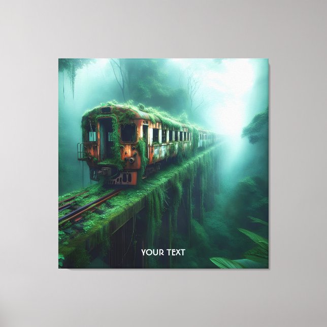 Fantasy Cute Old Past Train Canvas Print (Front)