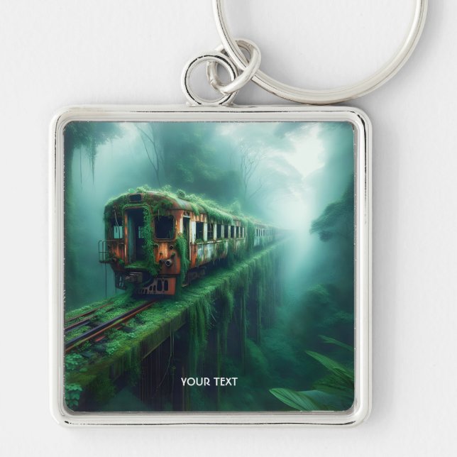 Fantasy Cute Old Past Train Keychain (Front)