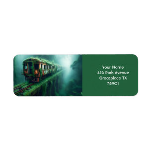 Fantasy Cute Old Past Train Label