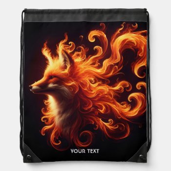Fantasy Cute Orange Fox Fire Drawstring Bag by HumusInPita at Zazzle