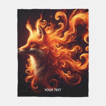 Fantasy Cute Orange Fox Fire Fleece Blanket by HumusInPita at Zazzle