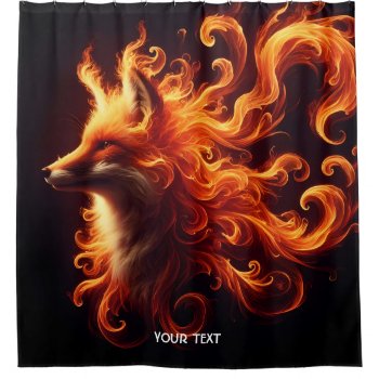 Fantasy Cute Orange Fox Fire Shower Curtain by HumusInPita at Zazzle