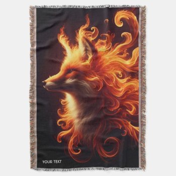 Fantasy Cute Orange Fox Fire Throw Blanket by HumusInPita at Zazzle
