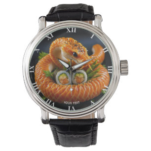 Fantasy Cute Orange Snake Sushi Watch