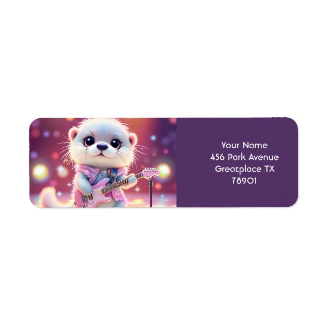 Fantasy Cute Otter Pop Star Label (Front)